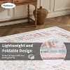 Vintage Floral Print Area Rug - Washable Non-Slip Ultra-Thin Carpet, Stain Resistant Non-Shedding Throw for Living Room Bedroom Office Playroom - 4 of 4