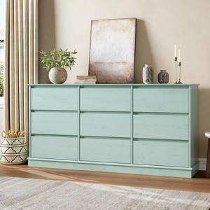 5/9/12 Drawer Chest Dresser with Wide Top, MDF Wood Storage Organizer for Bedroom, Living Room, White/Black/Green - 1 of 4