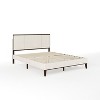 Martha Stewart Jett Solid Wood Platform Bed with Upholstered Base and Inset Paneled Headboard, Wood Slat Bottom, No Box Spring Needed - 2 of 4