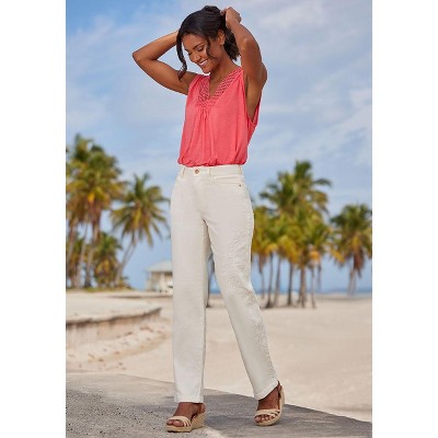 Women's Embroidered Straight Leg Jeans - LASCANA
