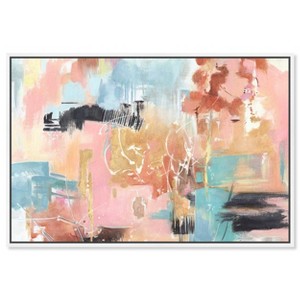 Art Remedy Doll Memories - Abstract Splashes Colorful Abstract Wall Art Framed - 1 of 4