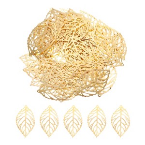 Unique Bargains Hollow Metal Leaf Pendants Decoration 200 Pcs - 1 of 4