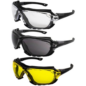 3 Pairs of Birdz Eyewear Gasket Safety Glasses with Clear, Smoke, Yellow Lenses - 1 of 4