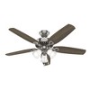 Hunter 52" Builder Lighted Ceiling Fan, Brushed Nickel Finish, 5 Blades, Light Gray Oak/Warm Grey Oak - 2 of 4