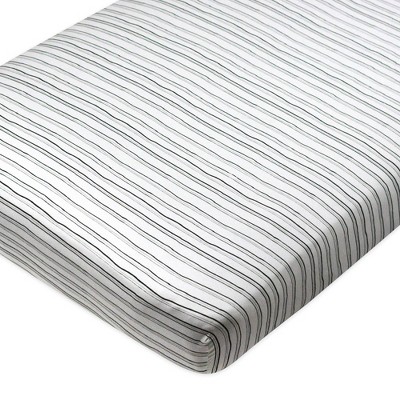 Image of Honest Baby Organic Cotton Fitted Crib Sheet - Sketchy Stripe