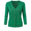 Coolmee Women's 3/4 Sleeve Knit Cardigan Sweater V-Neck Basic Classic Casual Button Down Lightweight Top - 2 of 4