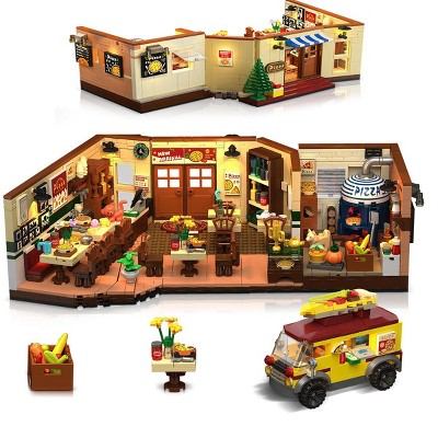 Insoon 1098PCS City Street Pizza House Restaurant Building Set Gift for Adults and Kids Aged 10+