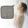 Unique Bargains Elasticity Body Scrub Towel for Shower 7.87"x7.87" Gray 1 Pc - image 2 of 4