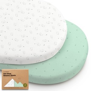 KeaBabies Bassinet Sheet for Baby Girls, Boys, 2-Pack Isla Fitted Bassinet Sheets, Bassinet Mattress Sheets - 1 of 4