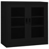 vidaXL Steel Office Cabinet - Black, 35.4"x15.7"x35.4", Tempered Glass Doors, with Lock and Adjustable Shelves, Durable and Easy to Clean. - 2 of 4