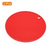 Unique Bargains Heat Resistant Non-slip Flexible Durable Trivet Mat 7.08" x 7.08" x 0.24" Red 2 Pcs - 3 of 3