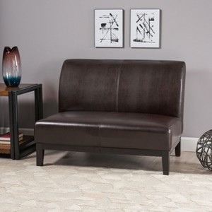 GDFStudio Nathan Contemporary Bonded Leather Upholstered Loveseat - 1 of 4