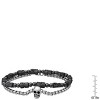 Steeltime Men's 2pc set hematite/lava beaded bracelet and stainless steel round link and skull charm bracelet - 3 of 4