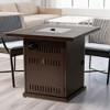 BAOURE 28" Square Outdoor Propane Fire Pit Table 50,000 BTU Patio Heater with Lava Rocks, Brown Steel Deck for Garden & Courtyard - 3 of 4