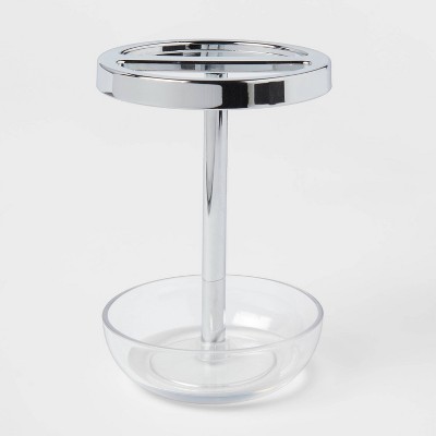 Round Tower Toothbrush Holder Silver/Clear - Room Essentials™