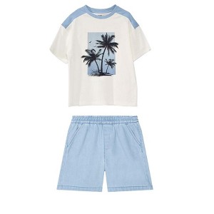 Boys T Shirts Sets Co-ords Sets Shorts Sets Graphic Shirts Drwastring Shorts with Pockets - 1 of 4