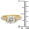 Slickblue Women's Silver / Gold Regal Ring with Clear Cubic Zirconia, Rhodium Finish, Bezel Setting, Size 5-10 - 3 of 4