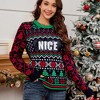 KOJOOIN Women's Sequin Embroidered Jacquard Christmas Sweater - Long Sleeve Knit Pullover for Holiday Festivities - 4 of 4