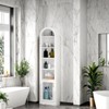 FONTOI Slim Arched Shaped Storage Cabinet with 6 Shelves, Arched Bookcase with Storage Space for Home, White, 10.2"*71.1"*16.1" - 4 of 4