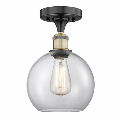 Athens - 1 Light Semi-Flush Mount In Industrial Style-10.75 Inches Tall and 8 Inches Wide