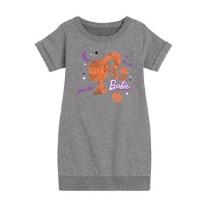 - Barbie - Witch Silhouette Graphic Short Sleeve Fleece Dress - 1 of 4