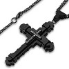 Crucible Men's Cubic Zirconia Cross Stainless Steel Necklace - 24" - 3 of 4