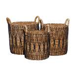 3pk Banana Leaf Storage Baskets Brown - Olivia & May