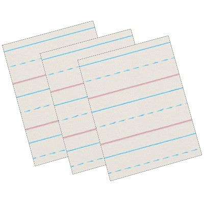 Zaner-Bloser 8" x 10.5" Newsprint Handwriting Paper 1/2" x 1/4" x 1/4" Ruled 500 Sheets/Pack 3 Packs