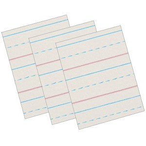 Zaner-Bloser 8" x 10.5" Newsprint Handwriting Paper 1/2" x 1/4" x 1/4" Ruled 500 Sheets/Pack 3 Packs - 1 of 2