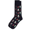 Memoi Men's Seahorses Rayon from Bamboo Crew Socks Navy 10-13 - 3 of 3