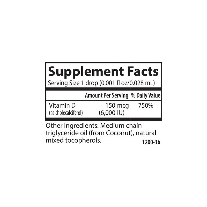 Carlson - Super Daily D3, 6000 IU (150 mcg) per Drop, Vitamin D Drops, Vegetarian, Unflavored, 6 of 7