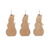 Transpac MDF Shaped Snowman Ornament Set of 3 Christmas Home Decorations - 3 of 3