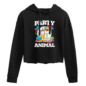 Women's - Garfield - Party Animal Cropped Graphic Hoodie - 1 of 3