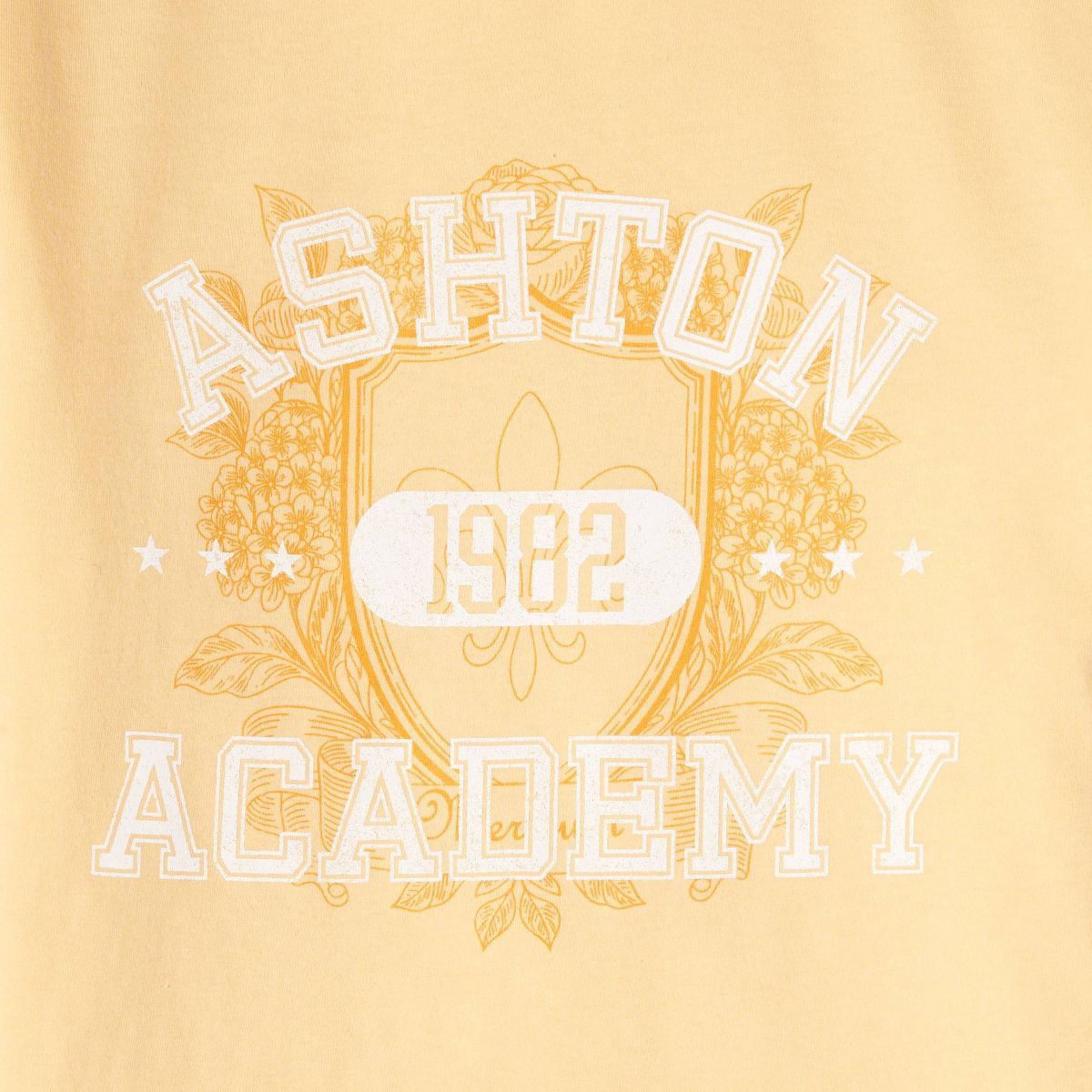 Girls' Short Sleeve 100% Cotton 'Ashton Academy' Oversized Graphic T-Shirt - Cat & Jack™ Gold - thumbnail 3