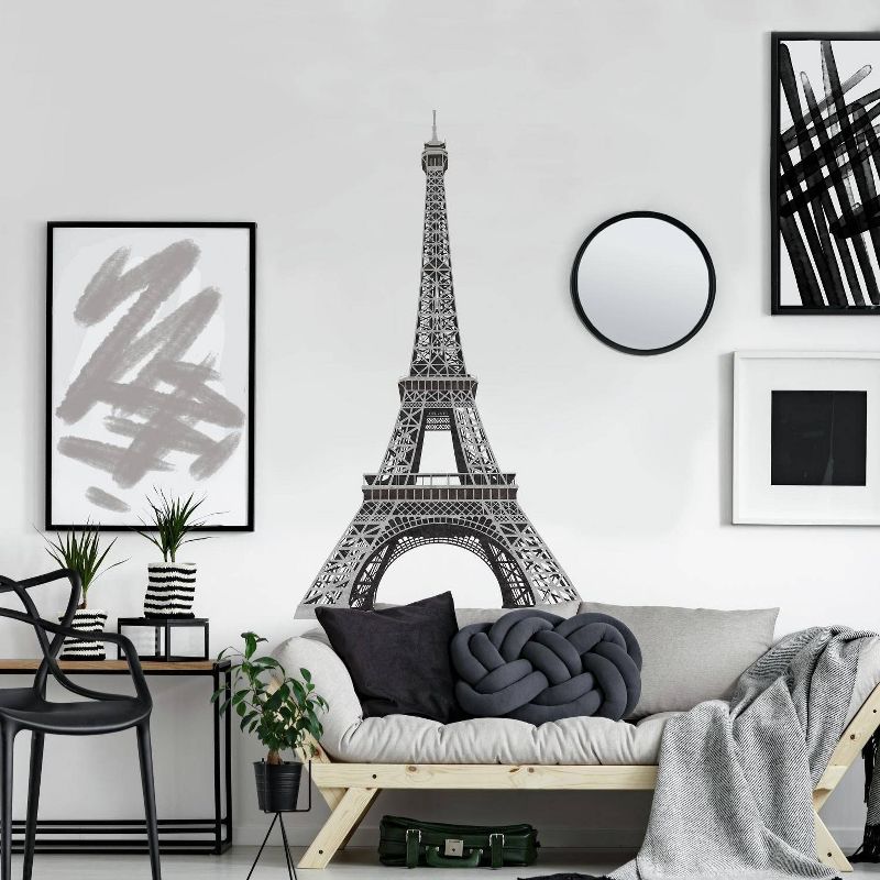 Eiffel Tower Peel and Stick Giant Wall Decal Black - ROOMMATES, 6 of 12