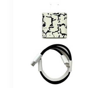 Olivia Pratt Printed Wall Charger 20W USB-C to C Power Adapter with USB-C 3.3ft Nylon Cable Fast Charger - 1 of 4