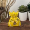 Slickblue Twin Cat Statues – Hand-Carved Soapstone Décor in Yellow & Red, 4-Inch Tall for Charming Spaces - 2 of 2