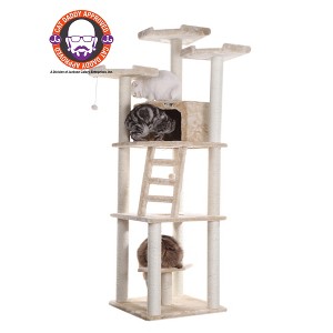 Armarkat Multi-function Real Wood Cat Tower W Spacious Condo, Perches A8001, Beige - 1 of 4