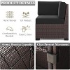 LayinSun 7 Pieces Outdoor Patio Furniture Set with 44" Fire Pit Table Brown Rattan Sectional Sofa Conversation Sets - 3 of 4