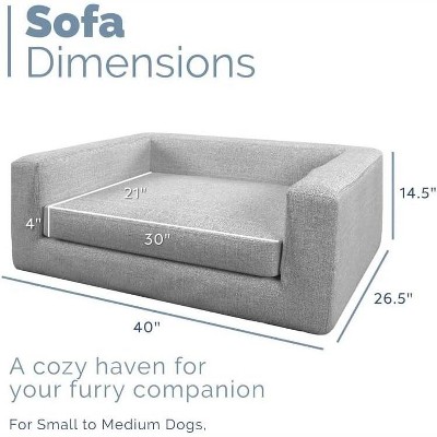 X-Large Gray Microfiber Elevated Dog Sofa Bed