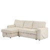 VYNXARIA Upholstery Sleeper Sectional Sofa with Storage Bags and 2 cup holders on Arms - 3 of 4