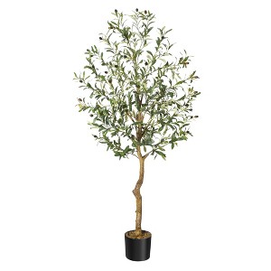 Artificial Olive Tree Tall Faux Potted Olive Plant, Fake Olive Tree  and Fruits Artificial Tree - 1 of 4