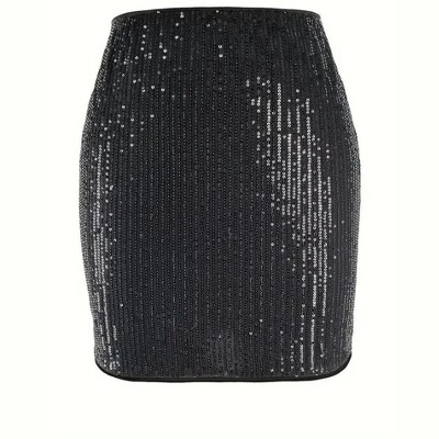 Women's Mini Skirt Sequin Low Waist Glitter Bodycon Short Skirts