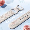 HTUTWOO Floral Band Compatible with Apple Watch Bands 38/40/41/42mm, Flower Engraved Silicone Inlay Dressy Strap for iWatch Series Ultra - 3 of 4