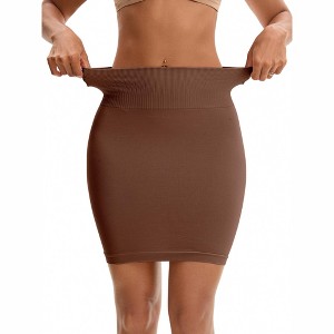 INSPIRE CHIC Women's High Waist Tummy Control Under Skirt Seamless Half Slips Shaping Under Mini Dress - 1 of 4
