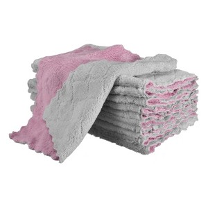 Unique Bargains Kitchen Quick Dry Coral Fleece Dish Cloths 12 Pcs - 1 of 4