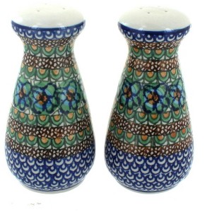 Blue Rose Polish Pottery 528-977 Ceramika Salt & Pepper Shakers - 1 of 2