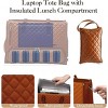 COZONY  Lunch Tote Bag,  PU Leather Laptop Work Bag with Insulated Leakproof Food Compartment, Stylish Lunch Box Tote for Office & Travel - 4 of 4