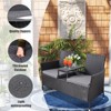 Maggift Patio Accent Chairs, Loveseat with Cushions and Built-in Coffee Table, Removable Backrest for Balcony, Terrace, Poolside, 53.2"*22.1"*33.5" - 4 of 4