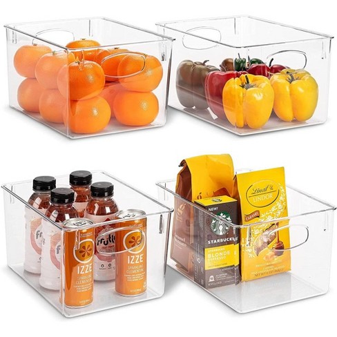Sorbus Set of 8 Clear Fridge Organizers - Refrigerator & Pantry Bins for  Organizing Food - 2 Different Sizes with Handles - Kitchen, Bathroom, 